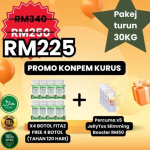 Pakej KONPEM KURUS (8 BOTOL & JELLYTOX X5) (FITAZ) (REPEAT)