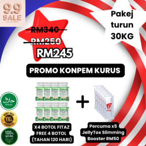 Pakej KONPEM KURUS (8 BOTOL & JELLYTOX X5) (FITAZ)