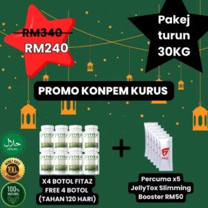 Pakej KONPEM KURUS (8 BOTOL & JELLYTOX X5) (FITAZ)